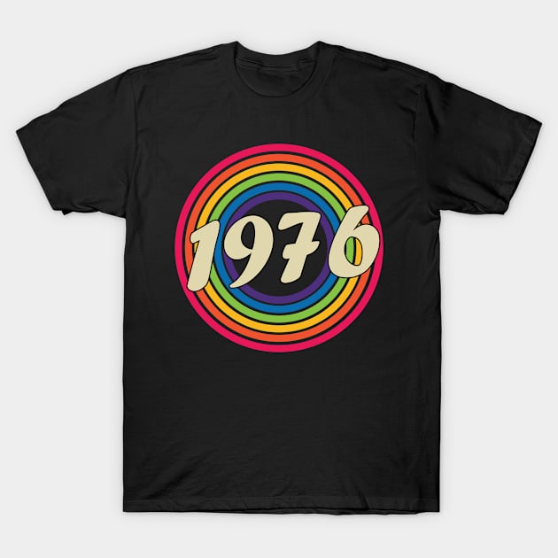 1976 - Retro Rainbow Style T-Shirt by MaydenArt